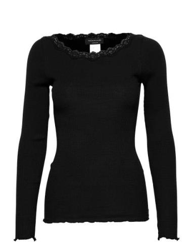 Rosemunde Organic T-Shirt W/Lace Svart