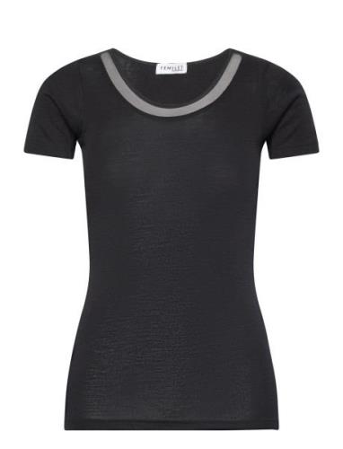 Femilet Juliana T-Shirt Short Sleeve Wool Svart