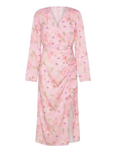 Bubbleroom Drawstring L/S Midi Dress Rosa