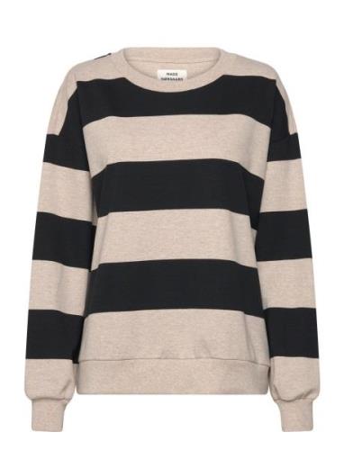 Mads Nørgaard Airy Sweat Stripe Denver Sweatshirt Beige