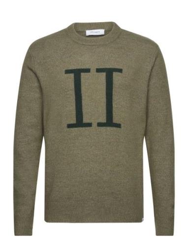 Les Deux Encore Intarsia Recycled Knit Khaki Green