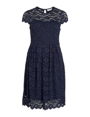 Vila Vikalila Capsleeve Lace Dress - Noos Marinblå