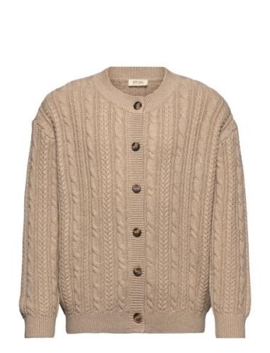 Petit Piao Cardigan Chunky Knit Cabel Beige