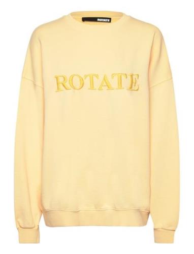 ROTATE Birger Christensen Sweat Logo Crewneck Gul