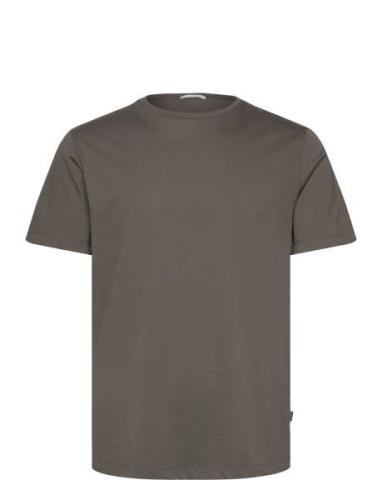 Lindbergh Black Mercerized Cotton Tee S/S Brun