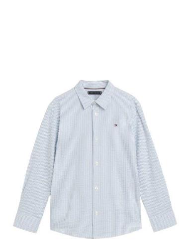 Tommy Hilfiger Seersucker Stripes Shirt L/S Blå