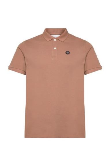 Knowledge Cotton Apparel Toke Basic Badge Polo - Gots/Vegan Brun