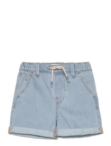 Mango Elastic Waist Denim Bermuda Shorts Blå