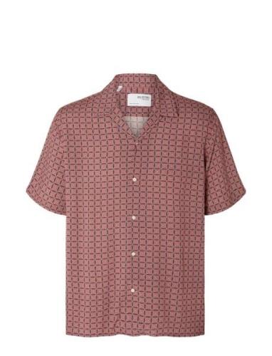 Selected Homme Slhrelaxvero Shirt Ss Aop B Rosa