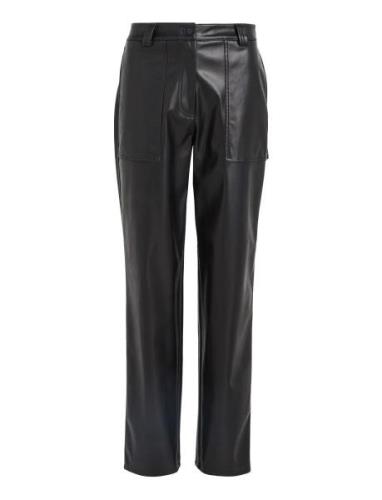 Calvin Klein Jeans Faux Leather High Rise Straight Svart