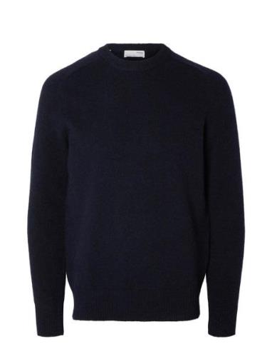 Selected Homme Slhrai Ls Knit Crew Neck Noos Marinblå