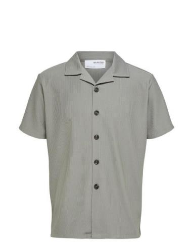 Selected Homme Slhloose-Plisse Resort Ss Shirt Ex Grå