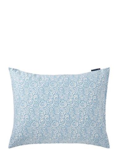 Lexington Home White/Blue Wave Printed Cotton Sateen Pillowcase Blå