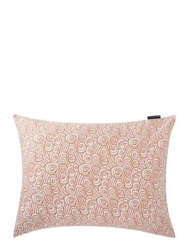 Lexington Home White/Terra Wave Printed Cotton Sateen Pillowcase Orang...