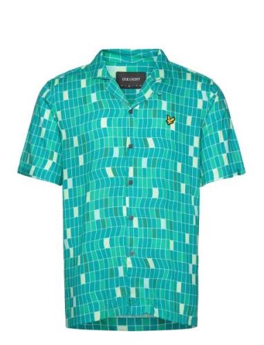 Lyle & Scott Pool Print Shirt Blå