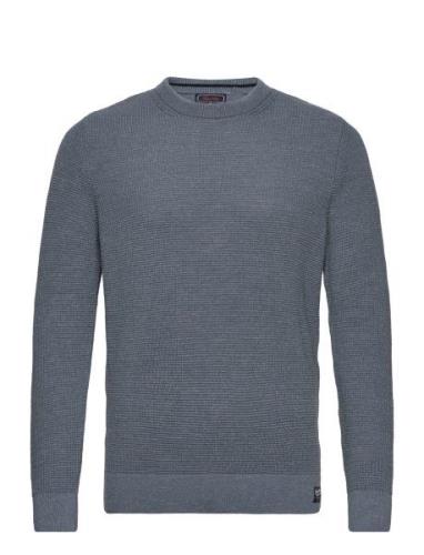 Superdry Textured Crew Knit Jumper Marinblå