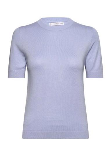 Mango Short Sleeve Sweater Blå