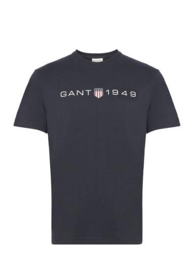 GANT Printed Graphic Ss T-Shirt Svart