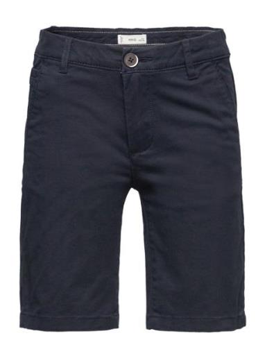 Mango Slim-Fit Chino Cotton Bermuda Shorts Marinblå