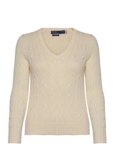 Polo Ralph Lauren Cable-Knit Cotton V-Neck Sweater Kräm