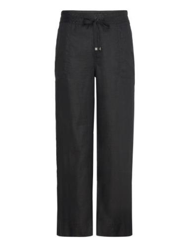 Lauren Women Linen Wide-Leg Pant Svart