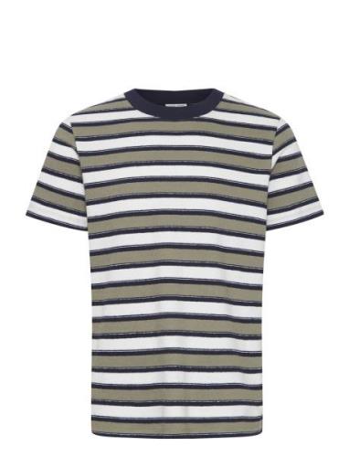 Casual Friday Cfthor Terry Striped Tee Khaki Green