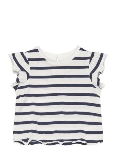 Mango Ruffled Striped T-Shirt Multi/patterned