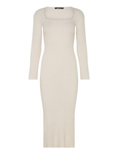 Gina Tricot Knitted Midi Dress Kräm