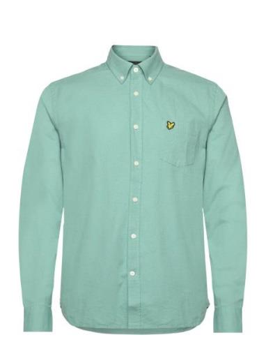 Lyle & Scott Cotton Linen Button Down Shirt Grön