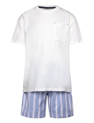 Mango Striped Cotton Short Pyjamas Blå