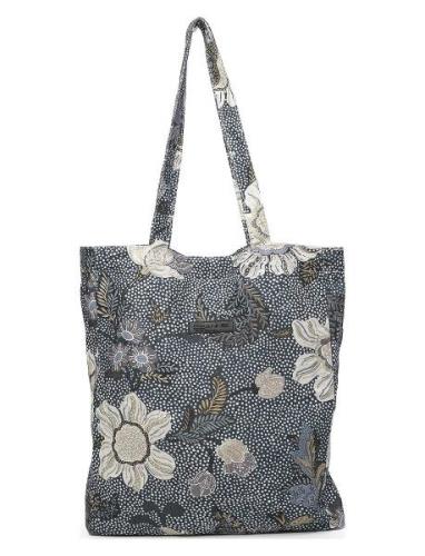 Ceannis New Shopper Denim Blue Flower Linen Blå