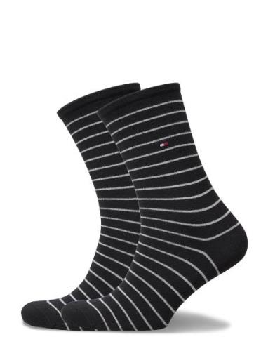 Tommy Hilfiger Th Women Sock 2P Small Stripe Svart