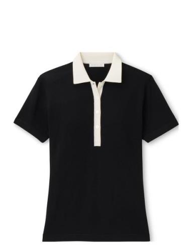 Peter Millar Stuart Short Sleeve Collared Performance Sweater Svart