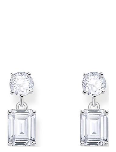 Thomas Sabo Silver Earrings With White Zirconia In Different Cuts Silv...