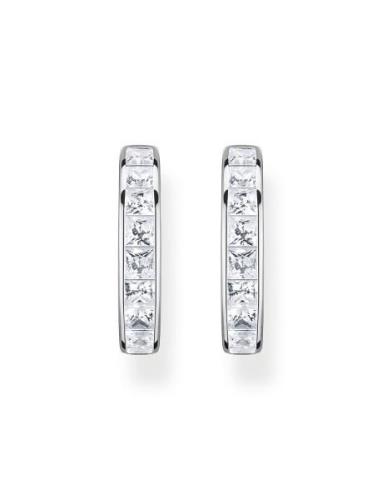 Thomas Sabo Hoop Earrings With White St S Pavé Silver Silver