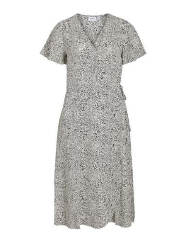 Vila Vilovie S/S Wrap Midi Dress/Su - Noos Beige