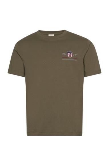 GANT Reg Archive Shield Emb Ss T-Shirt Grön