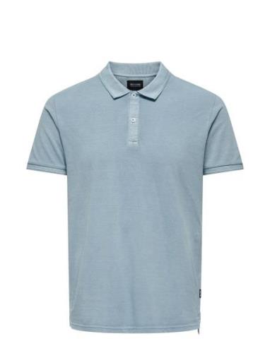 ONLY & SONS Onstravis Slim Washed Ss Polo Noos Blå