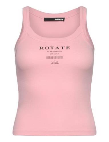 ROTATE Birger Christensen Ribbed Tank Top Rosa