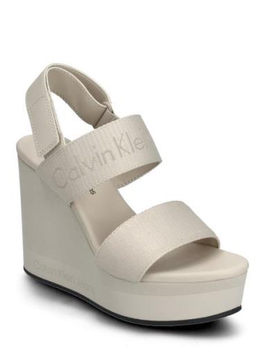 Calvin Klein Wedge Sandal Webbing In Mr Kräm