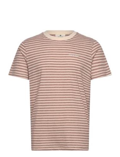 Anerkjendt Akrod S/S Cot/Linen Stripe Tee Brun