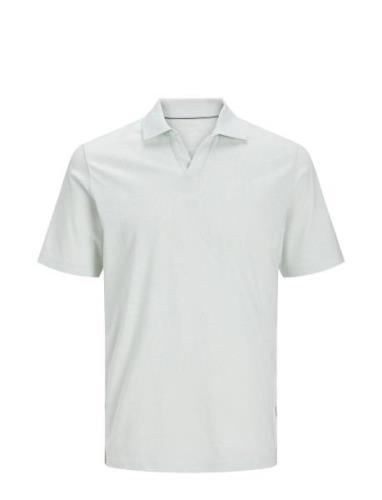 Jack & J S Jjesummer Linen Polo Ss Ln Blå