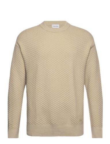 Calvin Klein Texture Crew Neck Sweater Beige