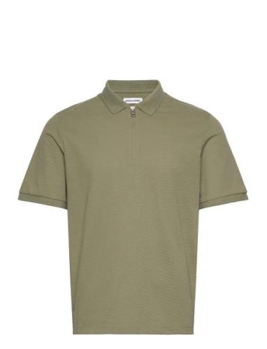 Jack & J S Jjemac Zip Ss Polo Sn Grön