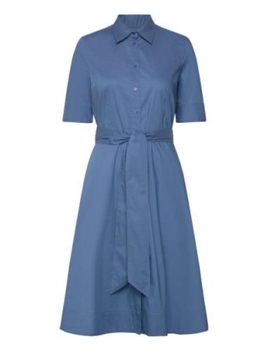 Lauren Ralph Lauren Belted Cotton-Blend Shirtdress Blå