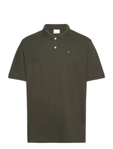 Knowledge Cotton Apparel Toke Basic Badge Polo - Gots/Vegan Grön