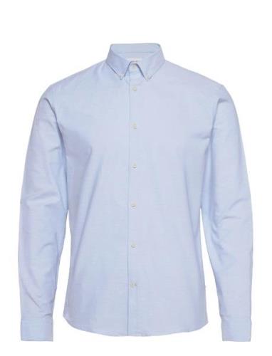 Lindbergh Yarn Dyed Oxford Superflex Shirt L/ Blå