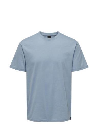 ONLY & SONS Onsmax Life Reg Ss Stitch Tee Noos Blå