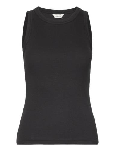 GANT High Neck Rib Tank Top Svart