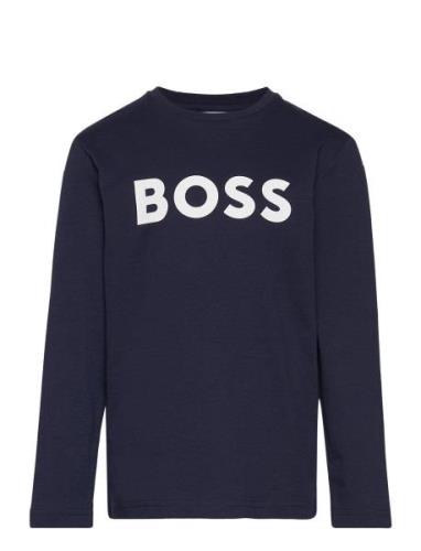 BOSS Long Sleeve T-Shirt Marinblå